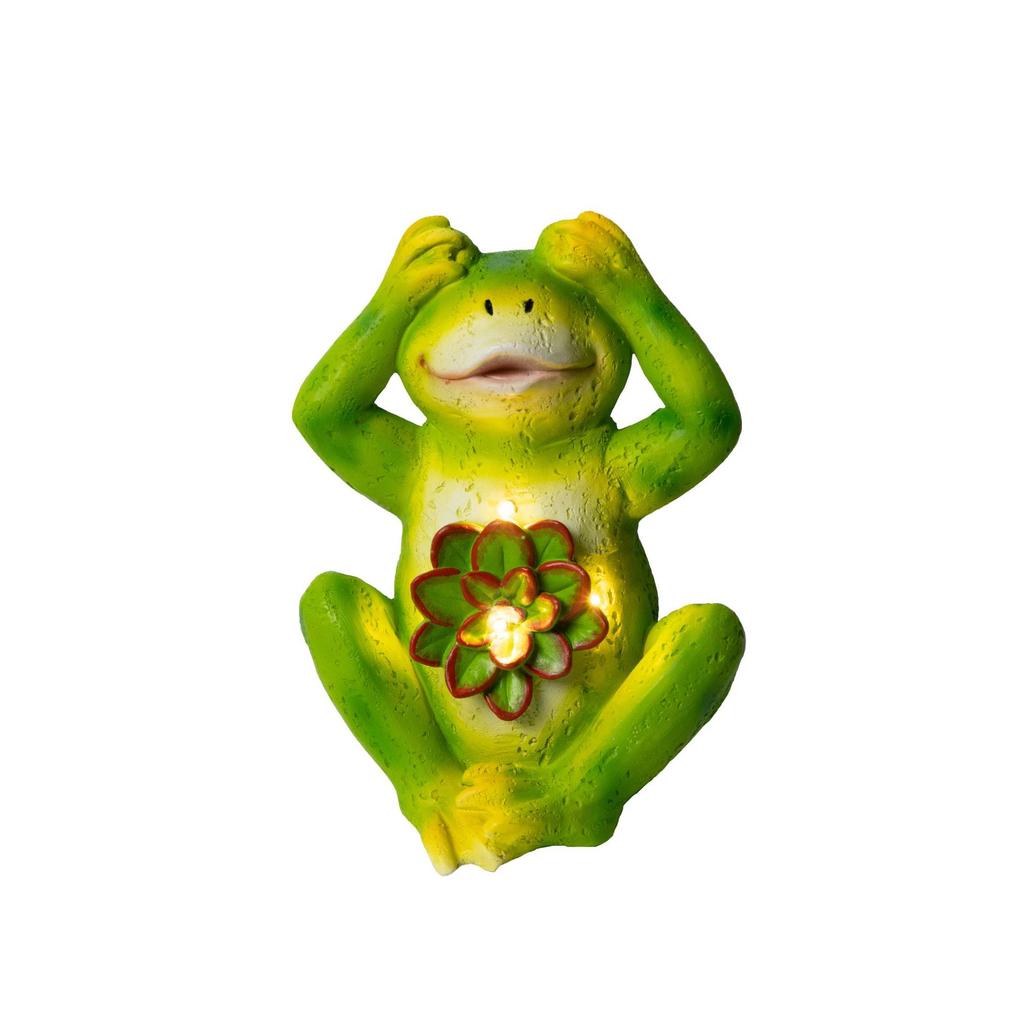JYL TS/016,New Solar Garden Light Succulent Frog Figurine for Outdoor Home Waterproof Garden Decor