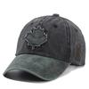 Berretto vintage unisex in cotone lavato Canada Berretto da baseball ricamato con foglia d'acero grande Cappelli sportivi da esterno per uomo e donna