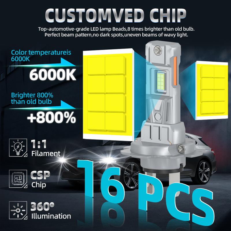 2x Mini H7 LED Headlight Bulb 50000LM Wireless 200W CSP Canbus h7 Car Headlamp Auto Diode Lamp High Low Beam Plug And Play12V