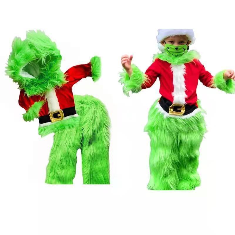 Christmas Green Grinch Costume Christmas Kids Suit Party Costume