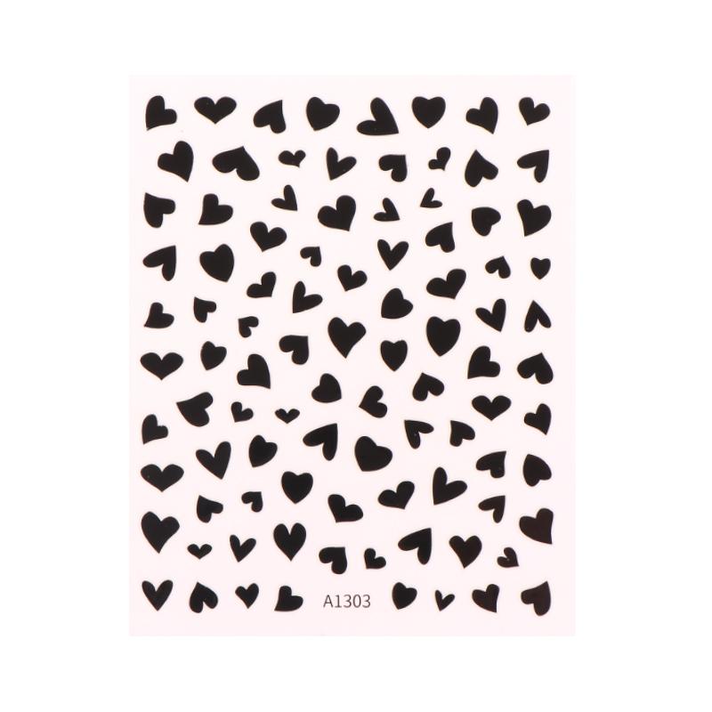 Hollow Heart Sticker For Nail Gold Pink Love For Women Slider Nail Art Decoration Holographic Manicure Accessory