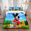 Ensemble de literie 3 pièces Adventure Print Mickey Mouse Clubhouse Housse de couette avec 2 taies d'oreiller Cadeau d'anniversaire pour la maison