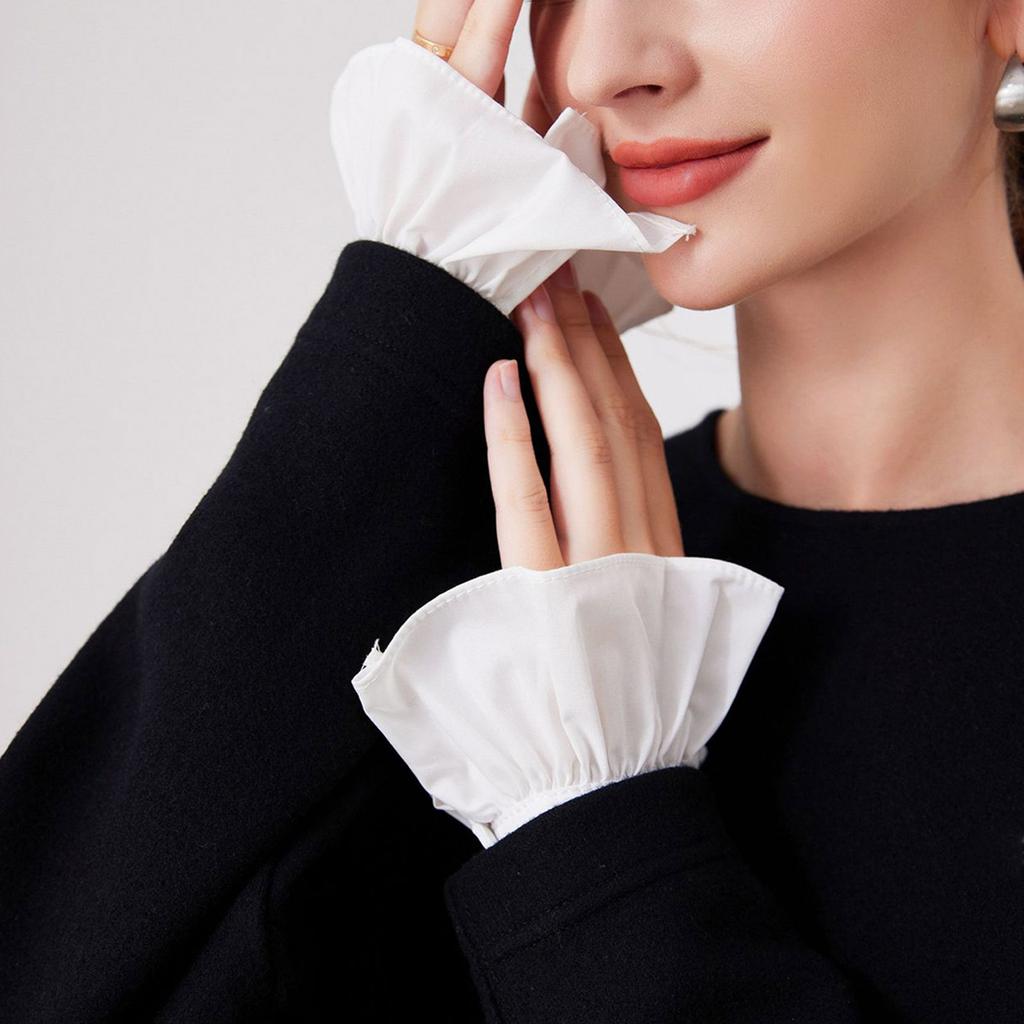 Detachable False Collar Girls Wrist Cuffs Clothes Choker for Shirt or Dress Ruffled Lapel Shawl for Lady Girl Choker