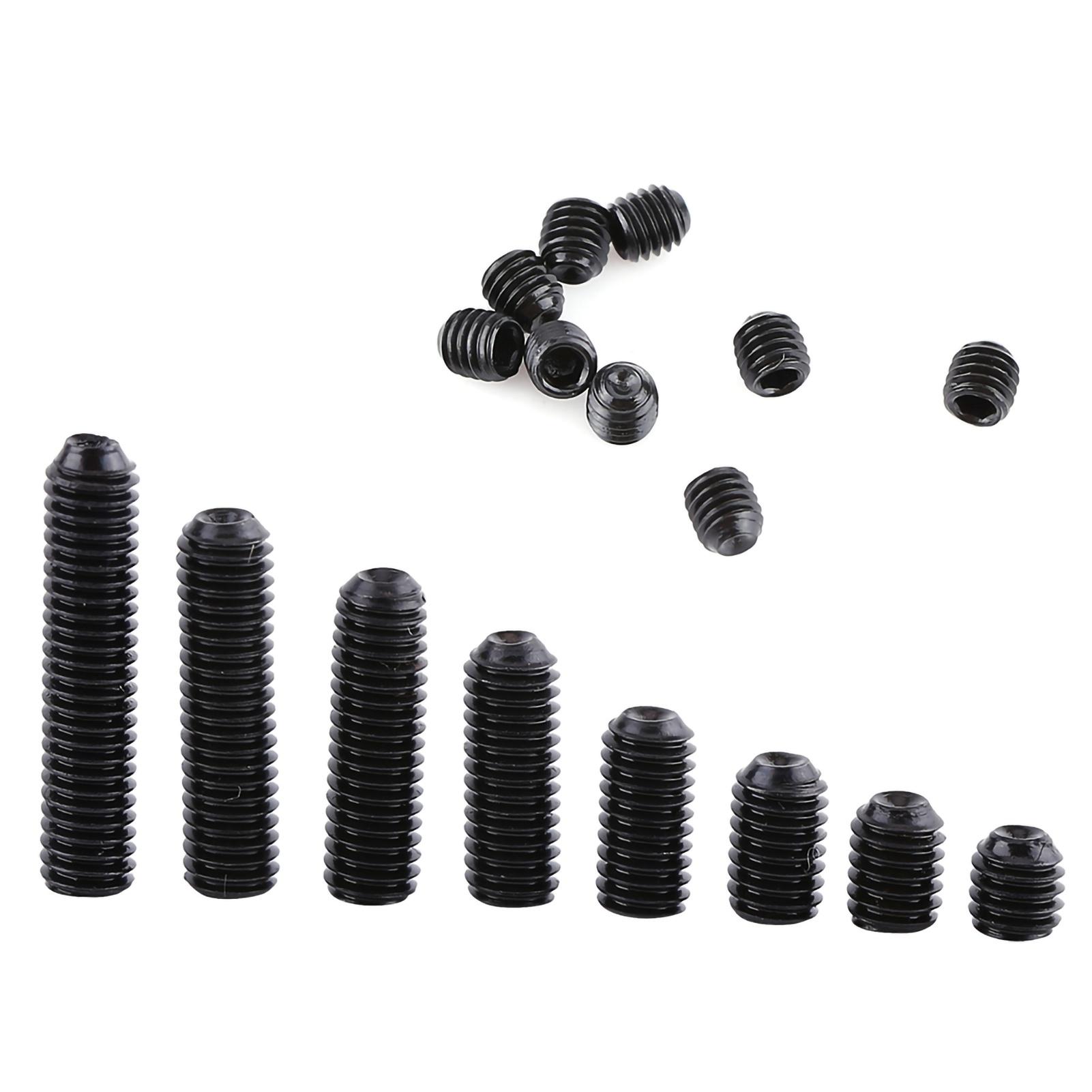 

200pcs M3 Black Carbon Steel Socket Cup Point Grub Set Screw Assortment