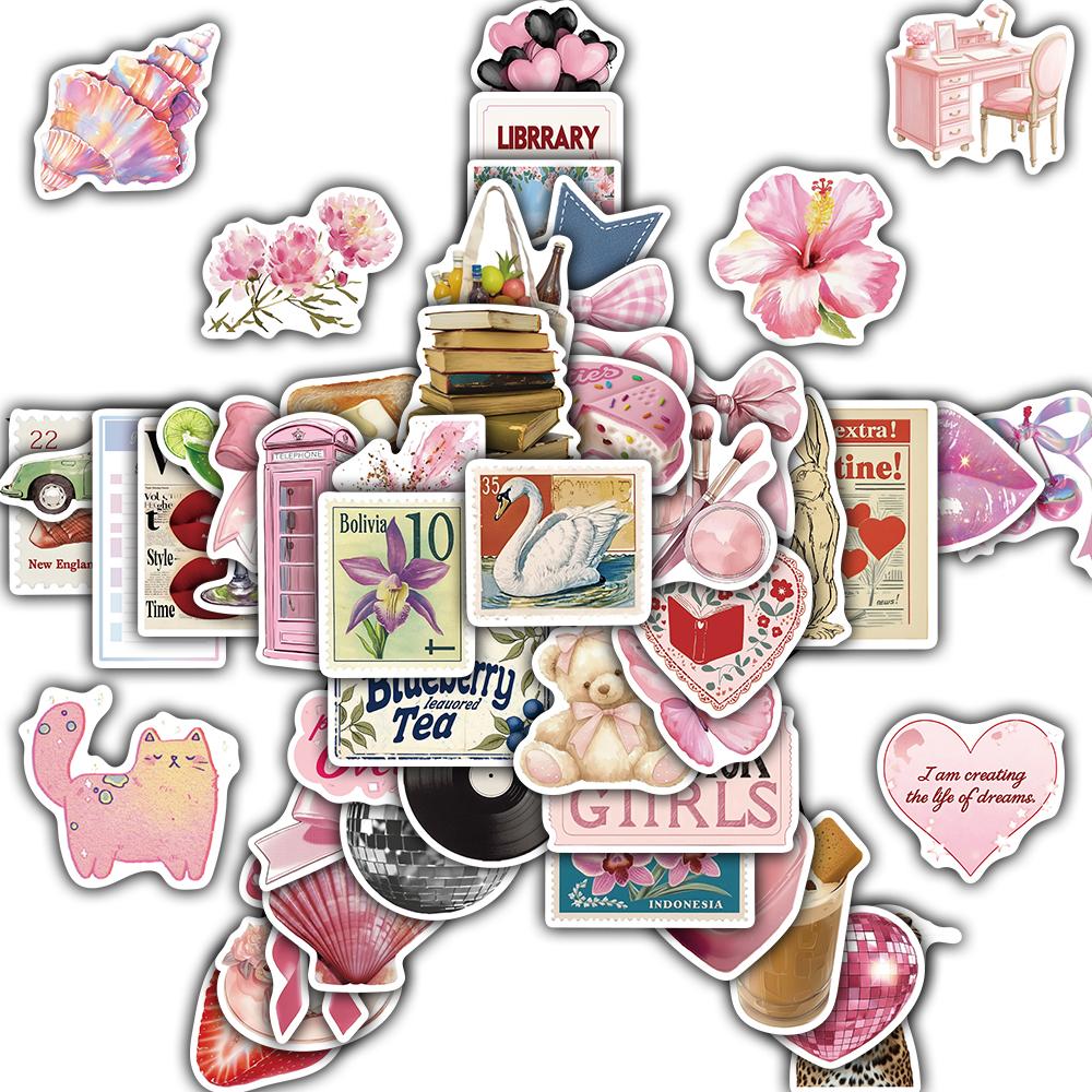 

50PCS Garbage Diary Waste Sticker Phone Personalize Laptop Suitcase Gifts Phone Case Beverages Stationery PVC Graffiti Stickers