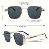 Vintage Punk-Inspired Square Metal Frame Glasses Retro Style, Full Rim, Decorative Eyewear for Men & Women Casual Fashion Glasses