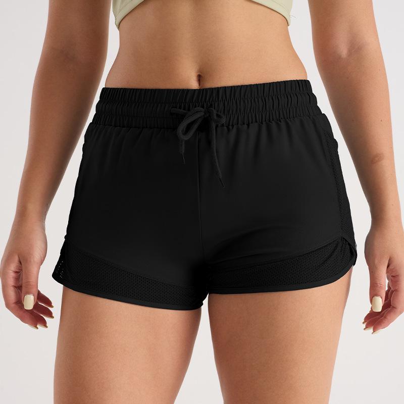 Women's Quick-Dry Mesh Yoga Shorts - Two-Piece, Anti-Exposure Design