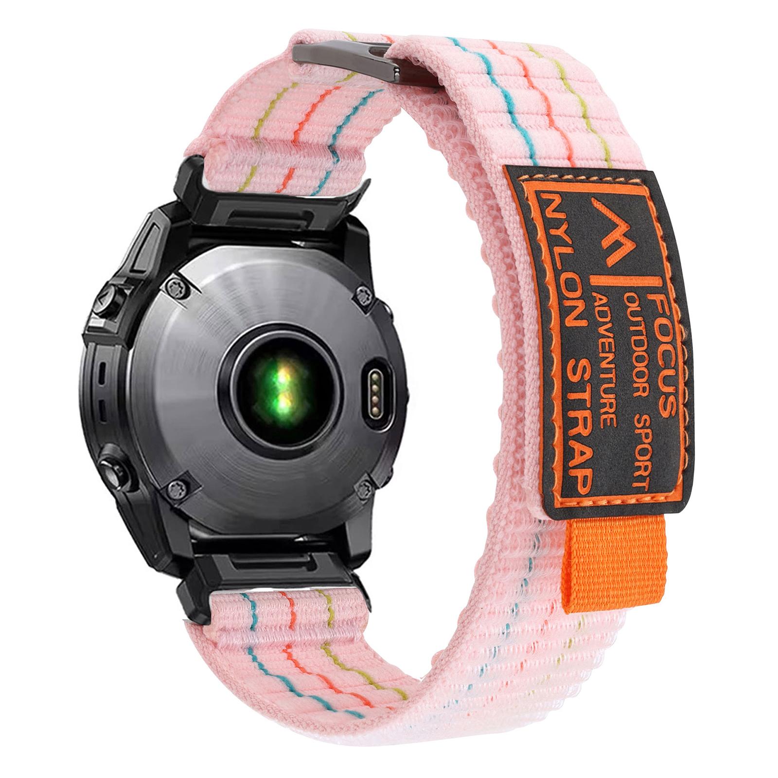 

Для Garmin Fenix 7/Fenix 7 Pro Нейлоновий спортивний ремінець QuickFit 22 мм Регульований змінний ремінець Pink