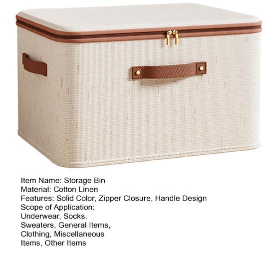 Yousheng Aufbewahrungsbox Doppelöffnung Reißverschluss Design Aufbewahrungsbehälter Großes Fassungsvermögen Stoffverstärkt Stapelbarer Organizer