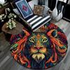 Royal Lion Round Area Rug,Carpet Rug for Living Room Bedroom Sofa Playroom Decor,Non-slip Floor Mat