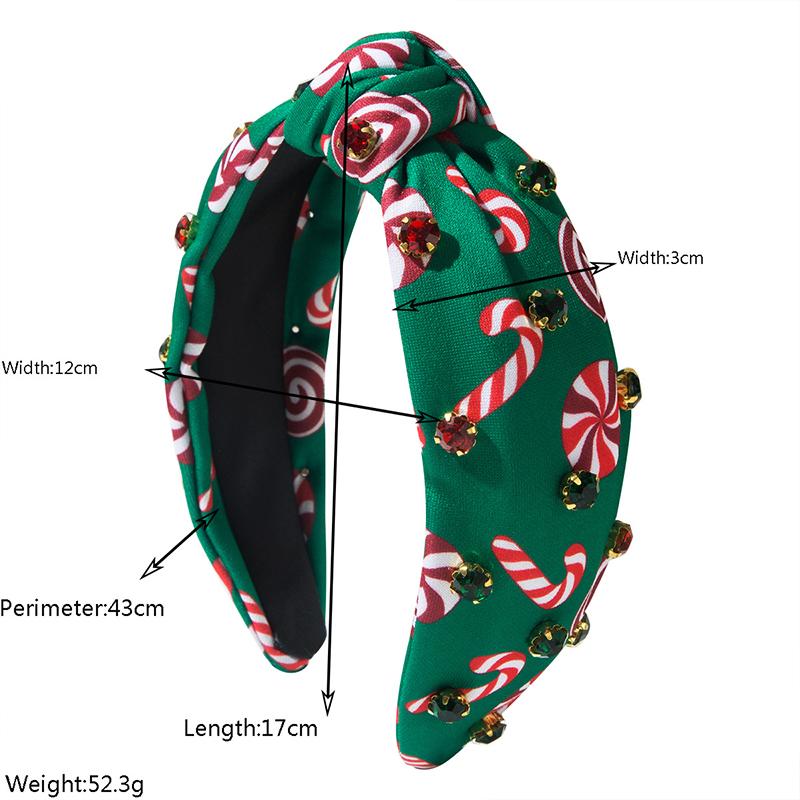 Christmas Headband Fashion Print Rhinestone Christmas Hair Accessories For Women