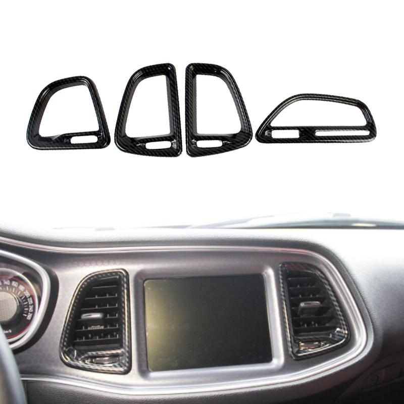 4pcs For Dodge Challenger 2015 2016 2017 2018  Center Console Air Condition Outlet Vent Cover Trims Car Interior Accessories