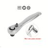 1/4 Inch Mini Socket and Bit Ratchet Wrench - 2-in-1 Handle Screwdriver Tool for Motorcycles, Cars, and Bicycles