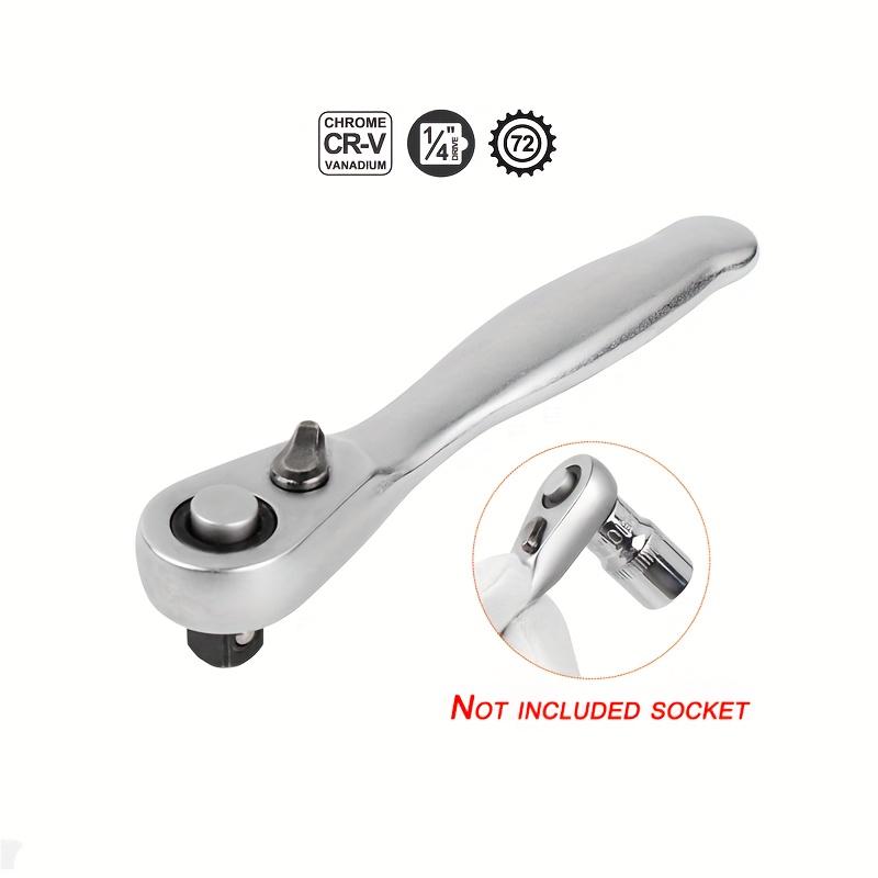 1/4 Inch Mini Socket and Bit Ratchet Wrench - 2-in-1 Handle Screwdriver Tool for Motorcycles, Cars, and Bicycles