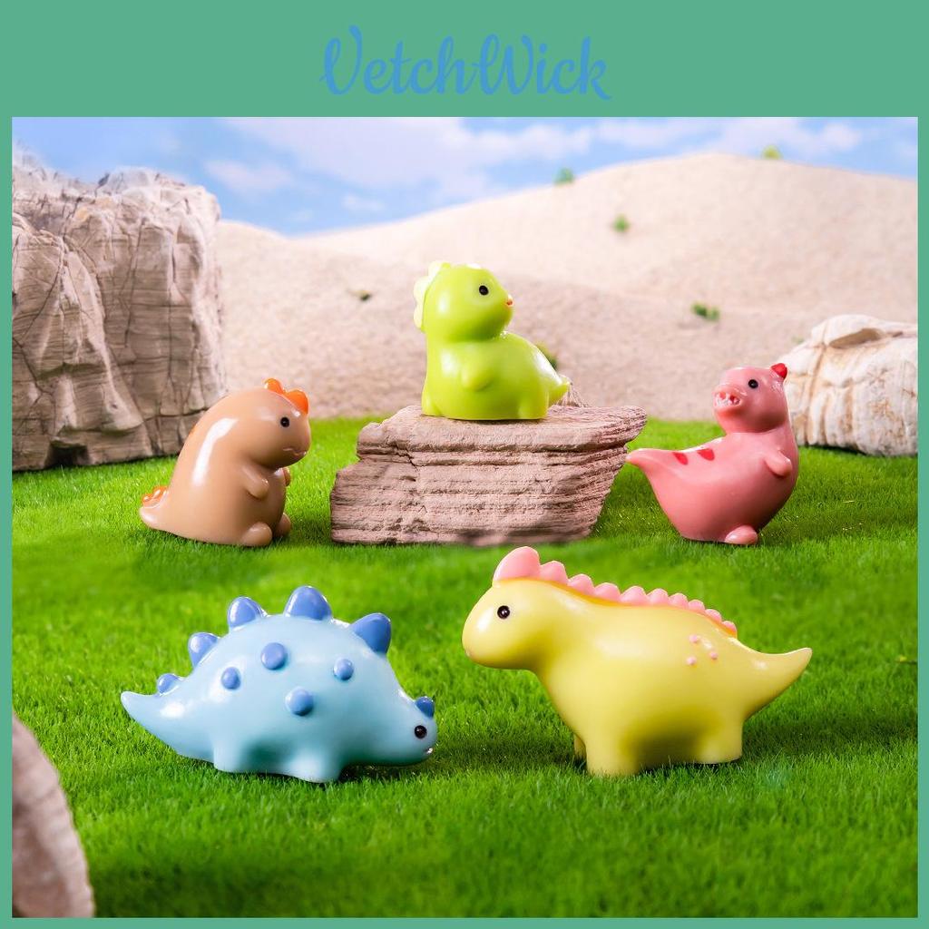 Adorable Resin Mini Dinosaur Figurines Cartoon Style Cute Desk Ornaments Accessories