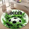1PC Soccer Ball Office Round Area Rug, Indoor Mat Suitable ForOffice, Under Office Chairs Bedroom Living Room Home Decor, Room Deco G020