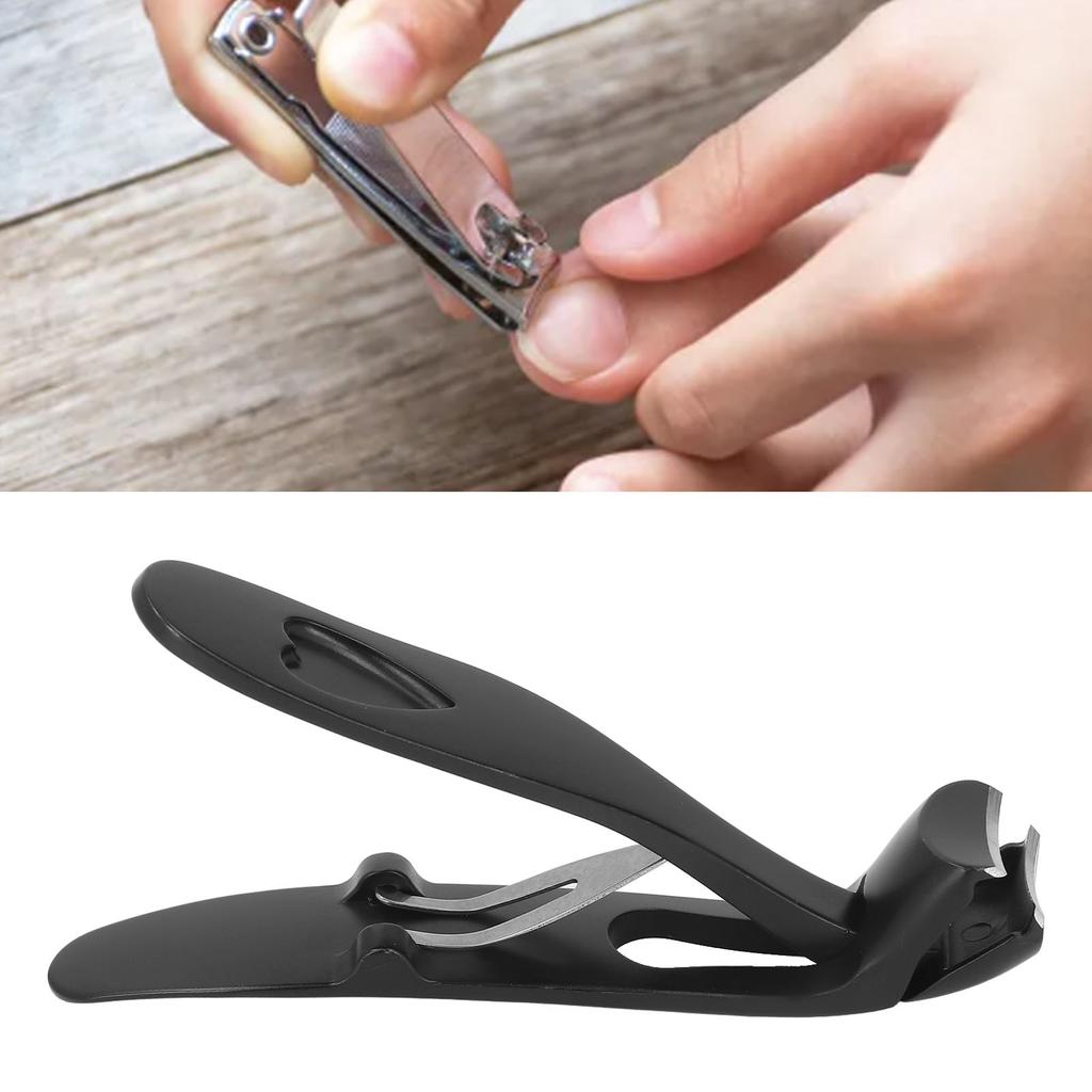 Angled Head Nail Clipper Wide Jaw Opening Fingernail Clipper Ergonomic Toenail Trimmer With Nail File for Seniors Thick Nails Large