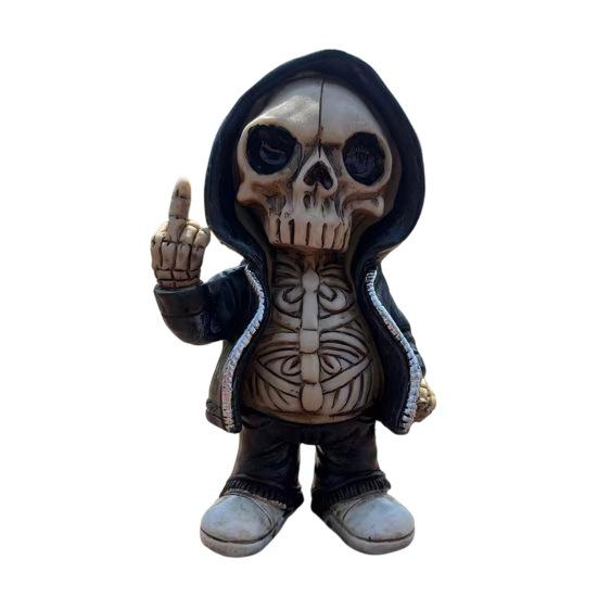 

Фигурка скелета со средним пальцем Хип-хоп Хэллоуин Скелет Смола Статуя Скульптура Украшение для дома Офиса Настольное Книжная полка чёрный