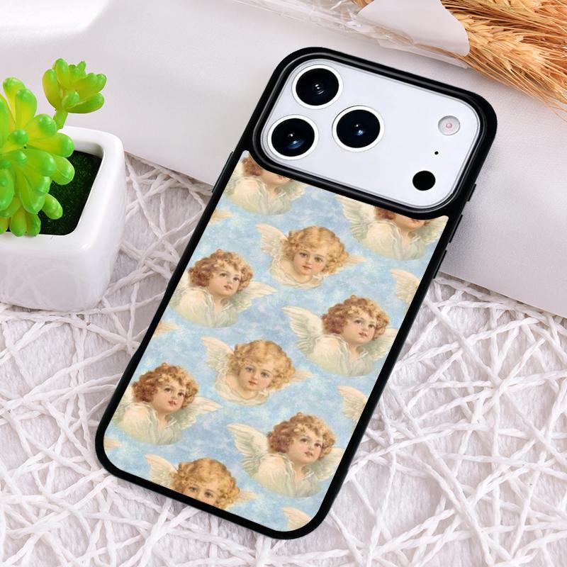 Cartoon Angel Baby Printing Phone Case for iPhone 17 Air 16 15 11 12 14 13 Pro Max Shockproof Cover