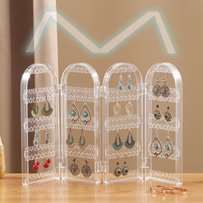 Acrylic Jewelry Display Stand Foldable Accessories Holder Decorative Storage Solution For Women Home Decoration