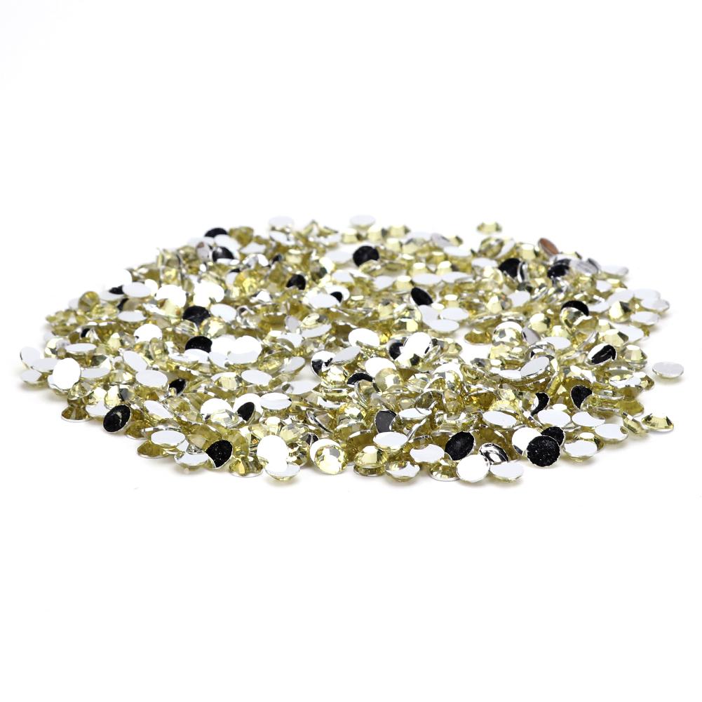 

30 г 6 мм Акриловый драгоценный камень Плоская основа Хрустальный страз для DIY Маникюра Одежды светло-желтого