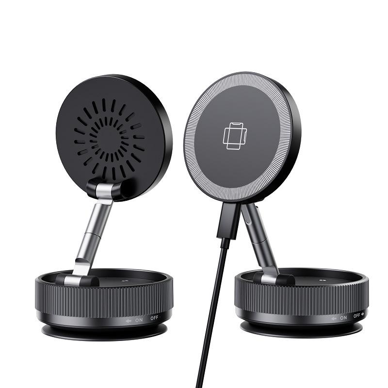 15W Fast Charging Magnetic Wireless Car Phone Holder for Dashboard Use
