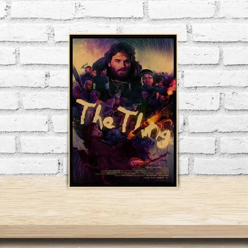 Classic Horror Movie The Thing Poster Retro Kraft Paper Posters DIY Wall Art Painting Stickers Home Bar Decor Fans Collection