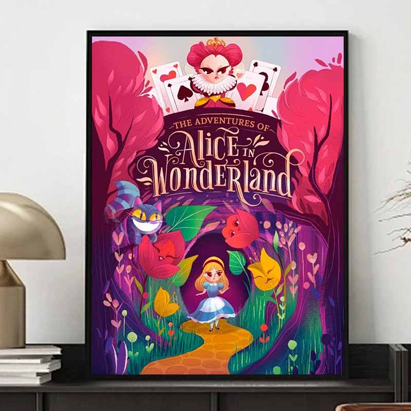 Disney Diamond Painting Alice in Wonderland Fairy Tale Illustration Mosaic Embroidery Image Creation Diamond Painting Cross StitchHomeDecoration5D DIY