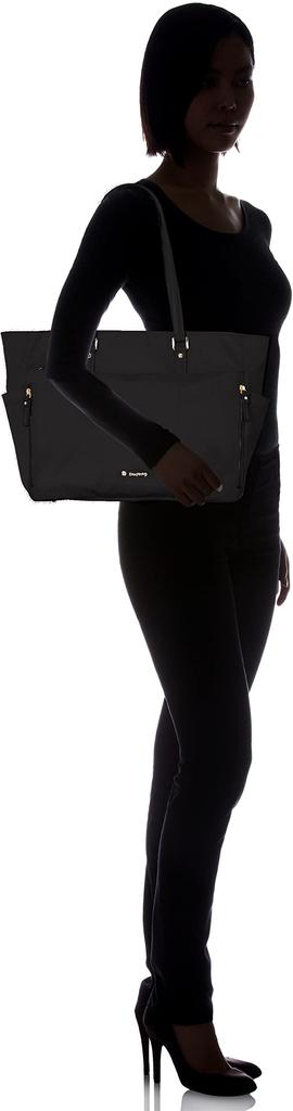 Prosperity White Business Tote Bag, Lightweight, Laptop Storage, A4B4 Size, Cowhide Leather and Nylon, PTNK-01 (Black)