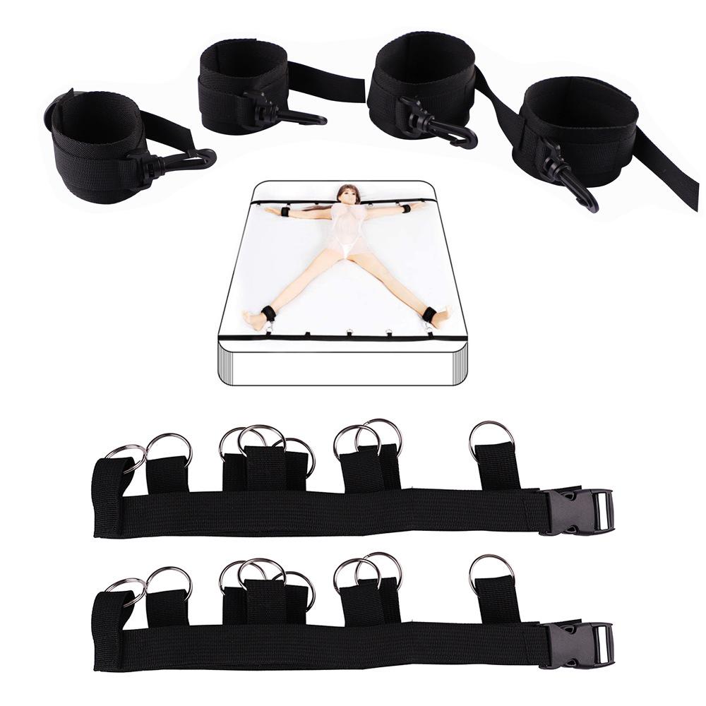 Nylon Bondage Under Bed 3 Colors Wrists Ankle Cuffs Bondage Bedroom Restraint Slave Roleplay Games BDSM Sex Toys for