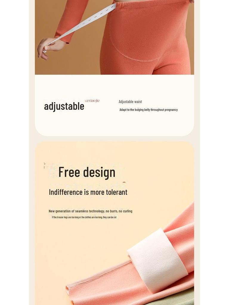 Thermo-Unterwäsche-Set für Schwangere: Plus Samt Herbst/Winter Postpartale Pyjamas für stillende Mütter