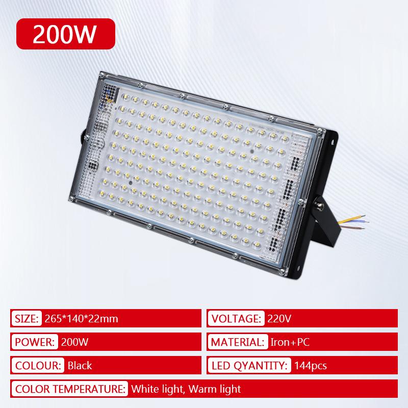Led Flood Light 50W 100W 200W IP65 Waterproof LED 220V Outdoor Floodlight Spotlight LED Reflector Street Lamp Wall Flood Lights