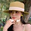 Flat Brim Straw Woven Hat Wide Brim Women's Sun Hat Fashion Sunscreen Bucket Hat  Hiking