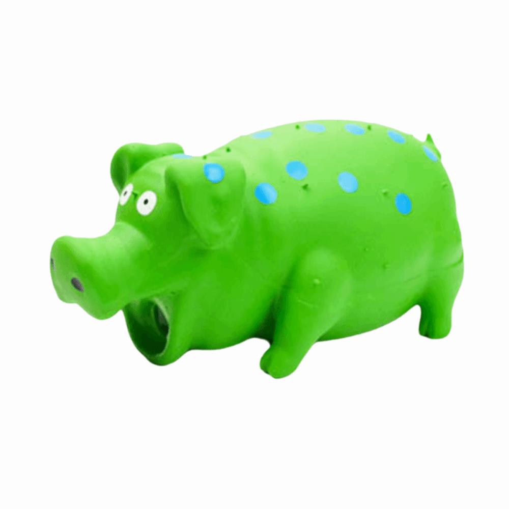 Soft Squeaky Pig Dog Toy Latex Spotted Pig Dog Toy Teeth Cleaning Dog Squeaky Toy Pets Playing зелёный