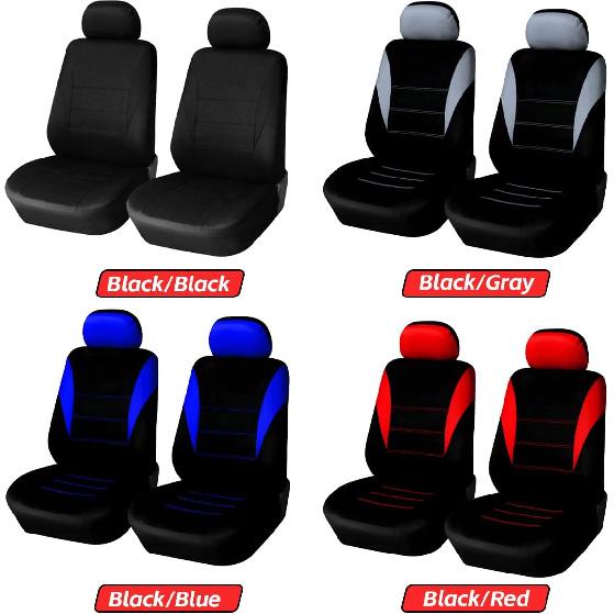 4PCS Car Seat Covers, Automotive Interior Full Set Non-Slip Waterproof Seat Cushion Protectors for Front Seats with Headrest Covers, Universal for