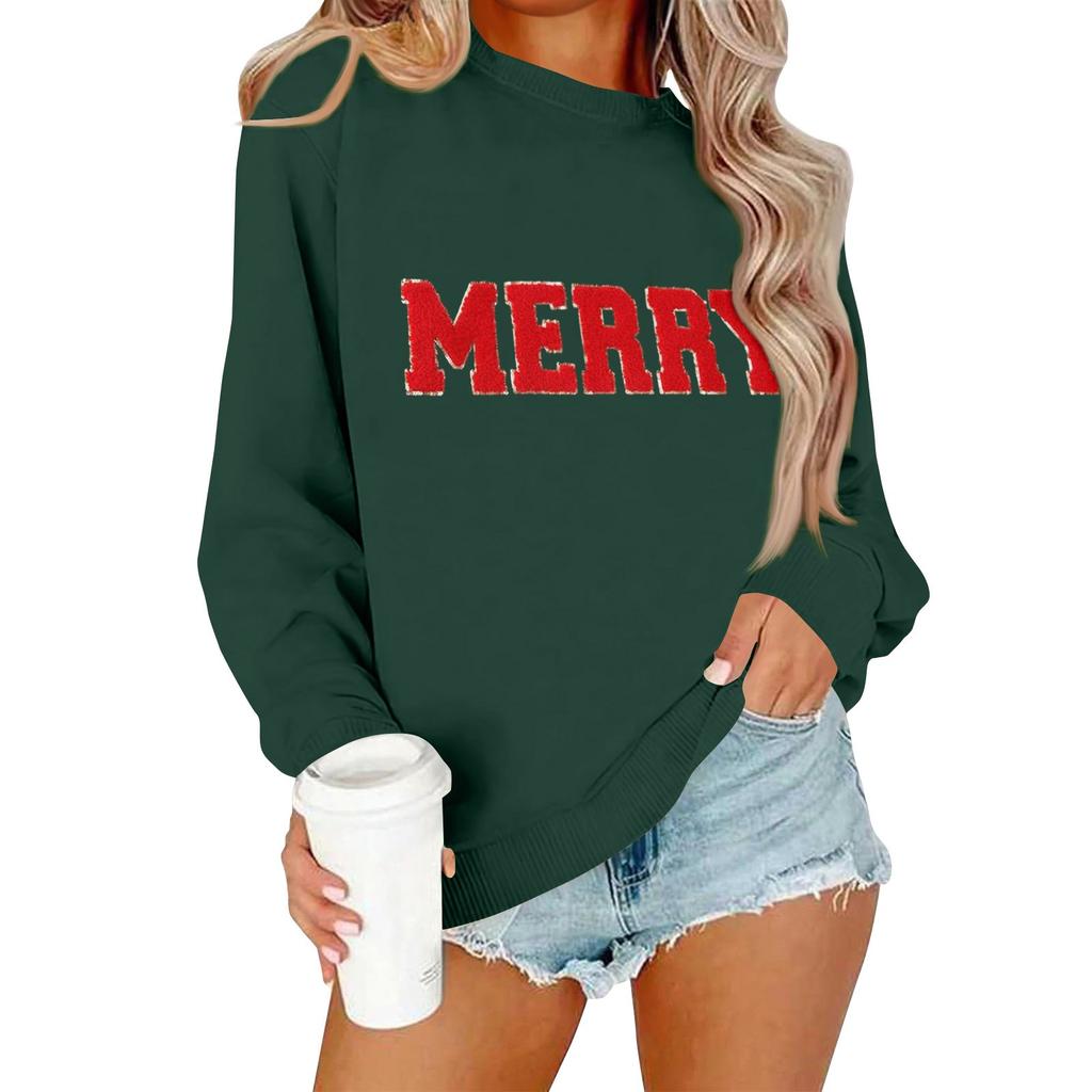 Damenmode, lässig, Rundhalsausschnitt, lockeres, langärmeliges, einfarbiges Sweatshirt