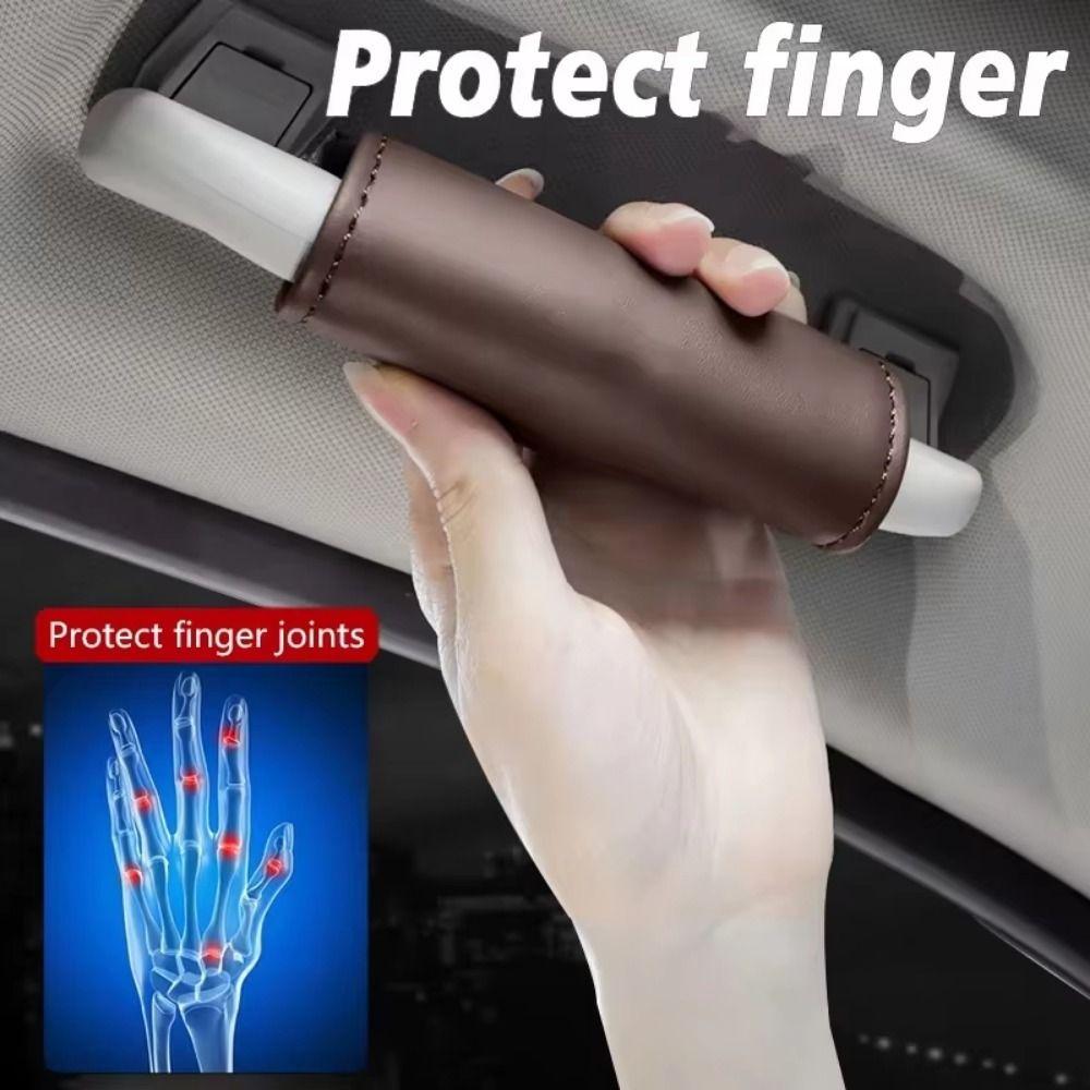 2Pcs Soft Pull Handle Gloves Non-slip Car Ceiling Handle Car Handle Cover Car Interior Decoration