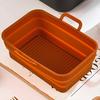 Square Silicone Air Fryer Liners Foldable Non-Stick Baking Tray with Grease Draining Grooves Heat-Resistant Dishwasher Safe Air Fryer Accessory