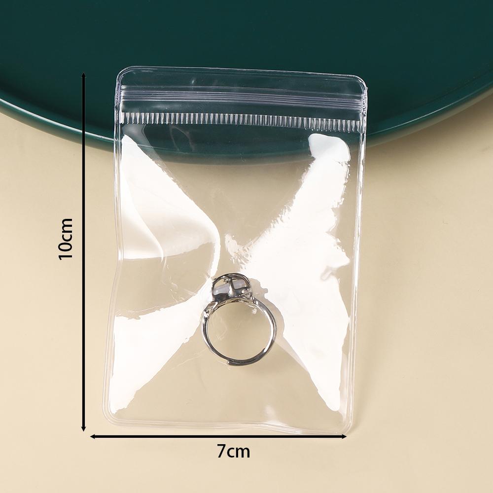 20-50Pcs Transparent PVC Jewelry Pouches Zip Storage Bag for Earring Necklace Jewelry Anti-Oxidation Display Packaging Bags