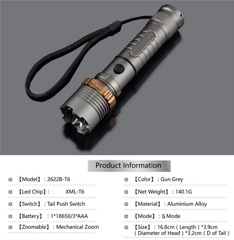 2km Distance Lampe De Poche Torche 10W XML T6 LED G700 Lampe Torche Avec 5 Modes D'éclairage