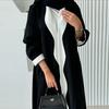 New Middle East Arabic Dubai Black White Fashion Cardigan Robe Dress Color Blocked Robe