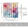 Soft Pastel Floral Shower Curtain – Watercolor Pink & Peach Flowers, Dreamy Background, 70X70In, Polyester, Includes Hooks