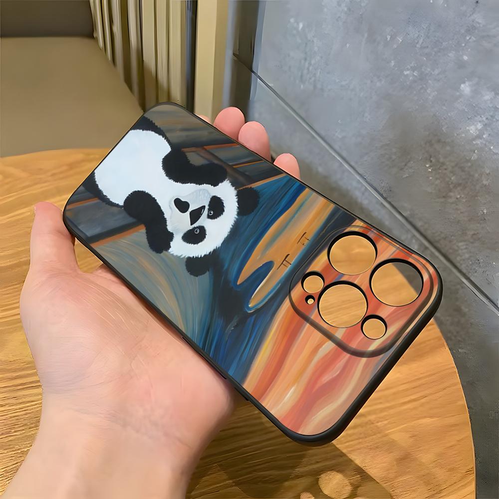 Funny P-Panda Phone Case For IPhone 17 Pro Max 15 Pro 16 14 Plus 12 13 Mini 11 Pro Shockproof Soft Cover