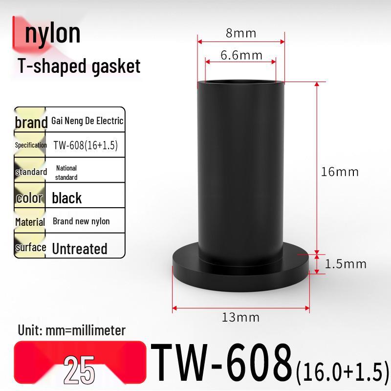 T-Shaped Nylon Gasket Ring Screw Shaft Sleeve with Concave-Convex Insulation Pad M2