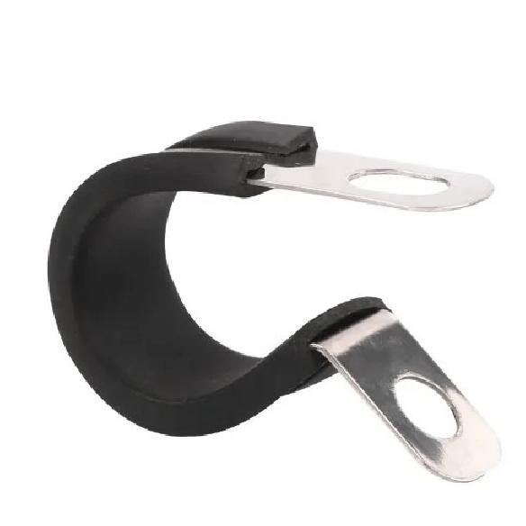 Free shipping 2pcs/lot 304 Stainless Steel Rubber Lined P Clips Cable Mounting Hose Pipe Clamp Mikalor