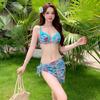 Stylish Women's Three-Piece Bikini Set with Gauze Skirt