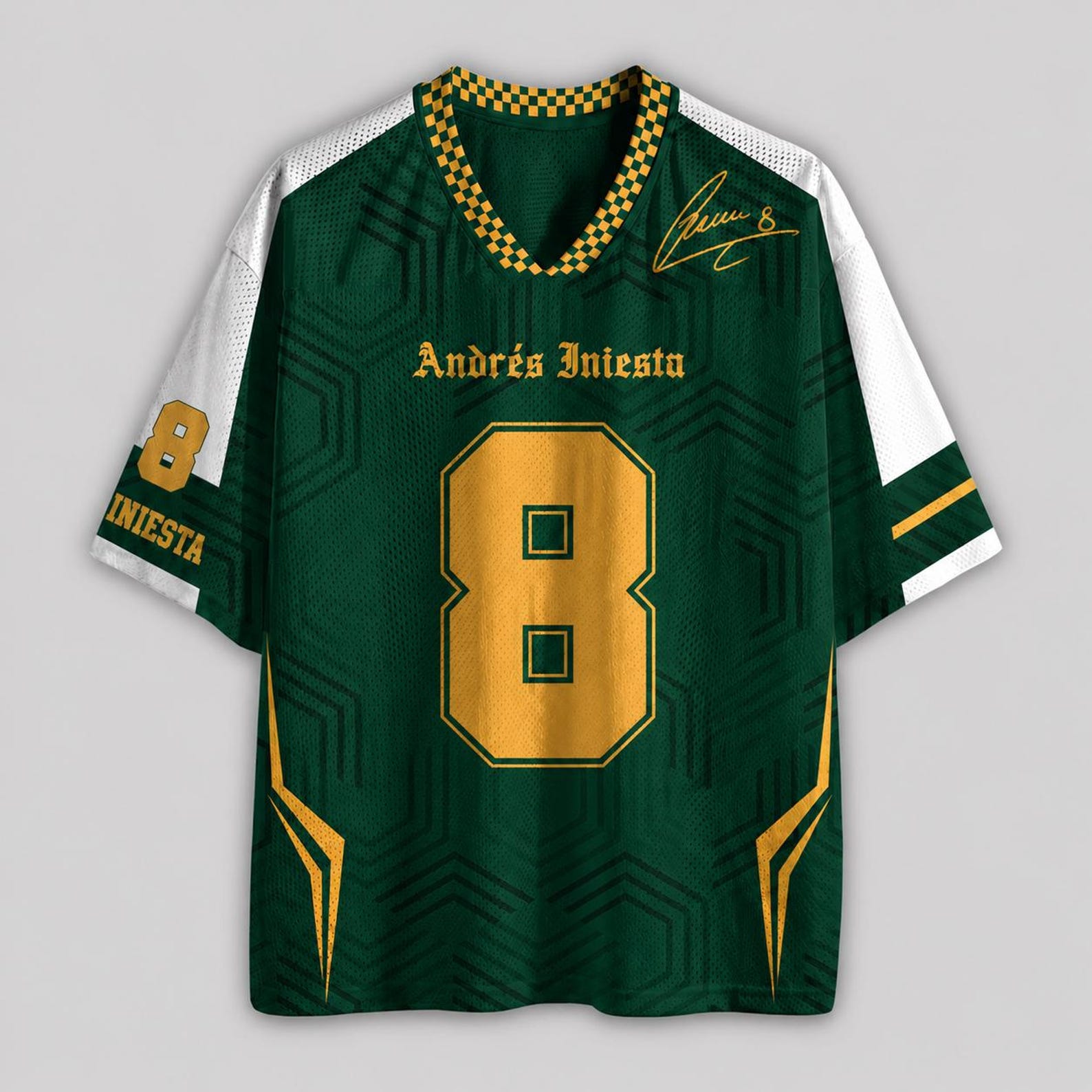 Golden Legacy Andrés Iniesta #8 Jersey – Forest Green & Gold Edition 3XL