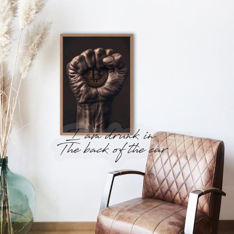 Crypto Bitcoin Logo Poster Canvas Printing Wealth Crypto Wall Art Decor Gaming Room Home Living Room Wall Art Decor Prints Gift