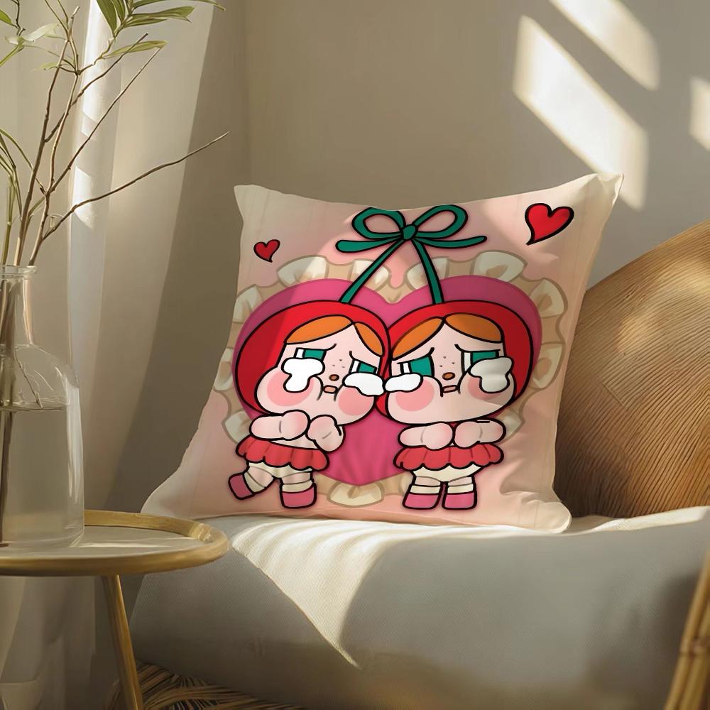 CRYBABY Fashion Brand Cute Pillow Case DoubleSided Plush Sofa Cushion Covers Organic Breathable Invisible Zipper
