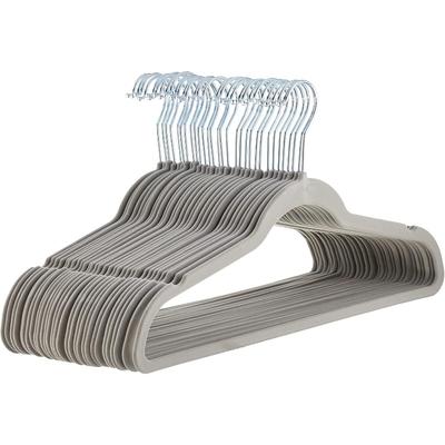 10pcs Velvet Hangers - Heavy Duty Hangers for Coats, Pants & Dress Clothes - Non Slip Clothes Hanger Set - Space Saving Felt Hangers for Clothing